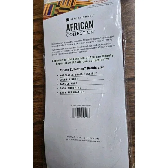 Sensationnel African Collection Hair Extension Jumbo Braid MBG/1B 100% Kanekalen - Picture 6 of 7